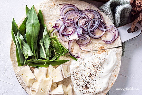 Zutaten für Tortilla Wrap mit Brie und Bärlauch