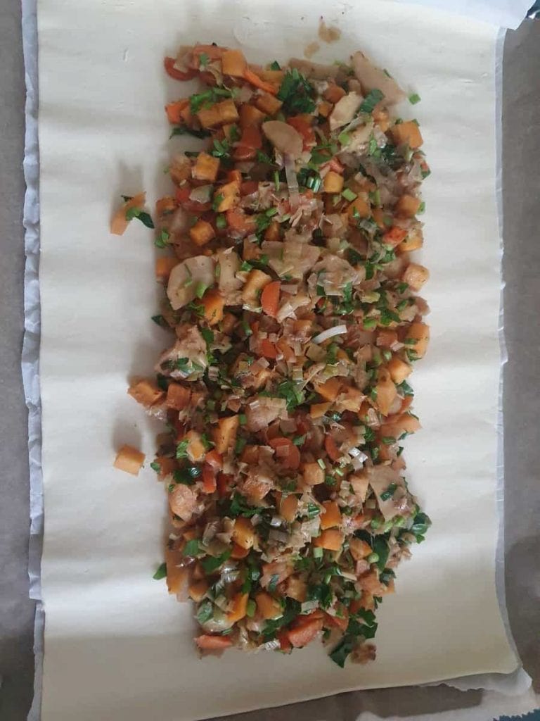 Gemüsestrudel mit Blätterteig | Rezept