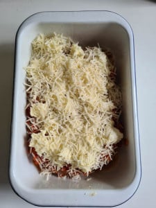 Mit Parmesan bestreuter Auflauf