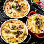 Makkaroni Auflauf wurde in 3 Ofenförmchen angerichtet