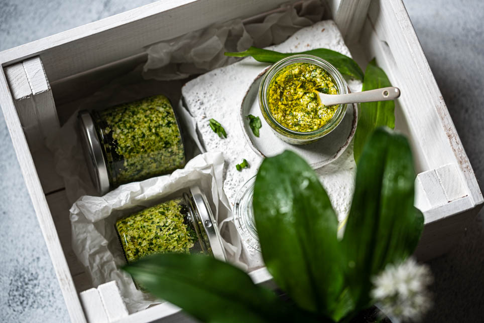 Box mit 3 Gläschen Bärlauch Pesto