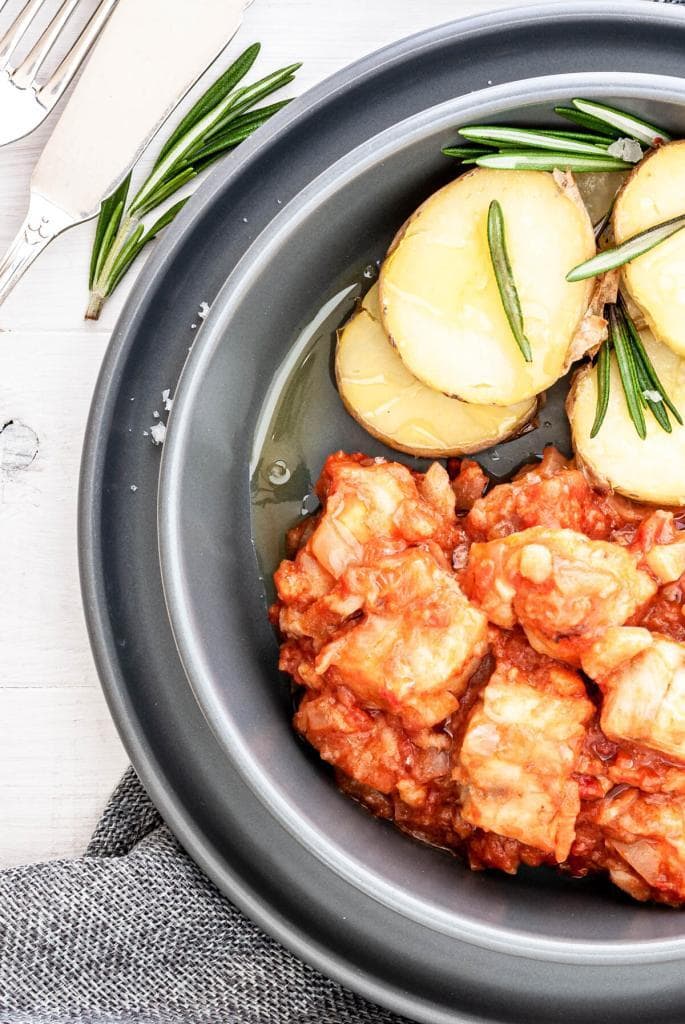 Ein Teller Baccala mit Kartoffeln - Baccala Rezept italienisch