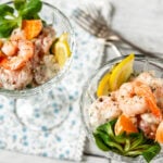 Garnelensalat hübsch in 2 Gläsern angerichtet - Foodblog Mundgefühl