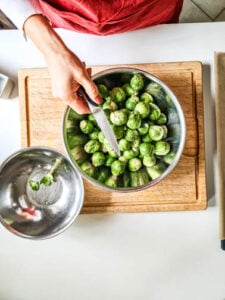 Rosenkohl für Rezept Rosenkohl Ofen wird geputzt