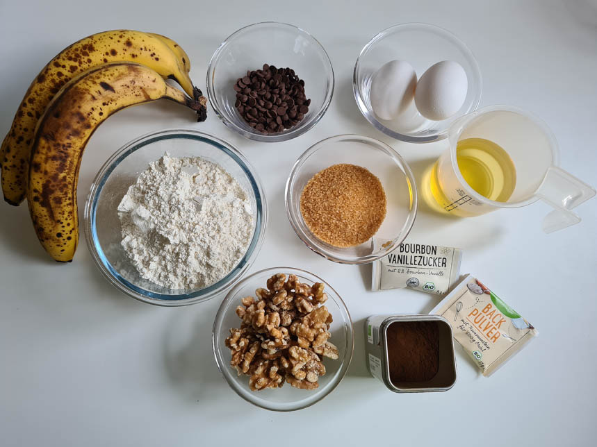 Zutaten für Bananenbrot