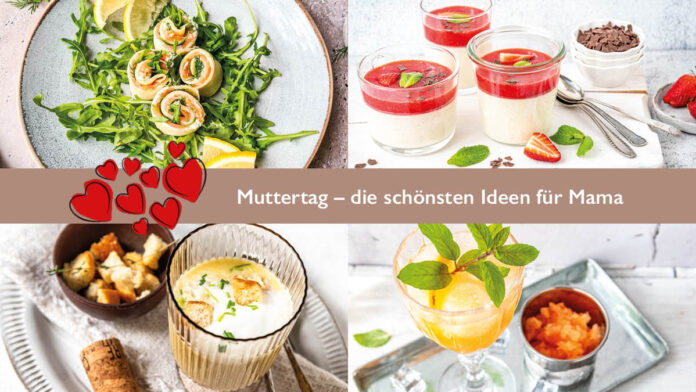 ideen-fuer-den-muttertag Muttertag Ideen mit Lachsrolle, Dessert im Glas und Proseccosuppe